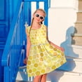 thumbnail image 3 of Girls Dress Yellow Honeycomb Sleeveless Dress for Girls Hem A-Line Casual Sundress, 3 of 7