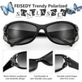 thumbnail image 4 of FEISEDY Trendy Polarized Y2K Sunglasses Wrap Around Butterfly Design Fashion Sunnies UV400 Protection B0078, 4 of 15