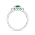 thumbnail image 2 of Angara Natural 0.75 Ct. Emerald with Diamond Classic Ring in Sterling Silver for Women (Ring Size: 10.5), 2 of 10