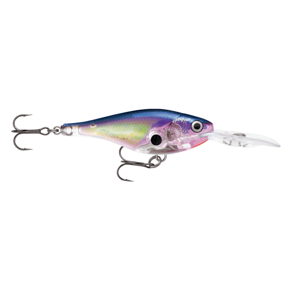 Rapala Glass Shad Rap 05 Fishing Lure - 2 Inch, 5/16 oz, Glass Purple Sunfire