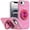 1, variant on For iPhone 17E / 16E / SE4 Metal Diamond CD Pattern Design Matte Finished Hybrid with Rotational Ring [Car Mount Friendly] Case - 8