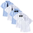 thumbnail image 2 of Trikvn 5-Pack Boys Dress Shirts Multipack Short Sleeve Button Down Formal Shirts with Bowtie and Necktie Toddler Kids Clothing Set for Wedding Ring Bearer Pageboy, 2 of 9