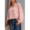thumbnail image 5 of SHEWIN Blouses for Women Fall Long Sleeve V Neck Tunic Tops Casual Boho Floral Printed Chiffon Shirts Pink L, 5 of 5