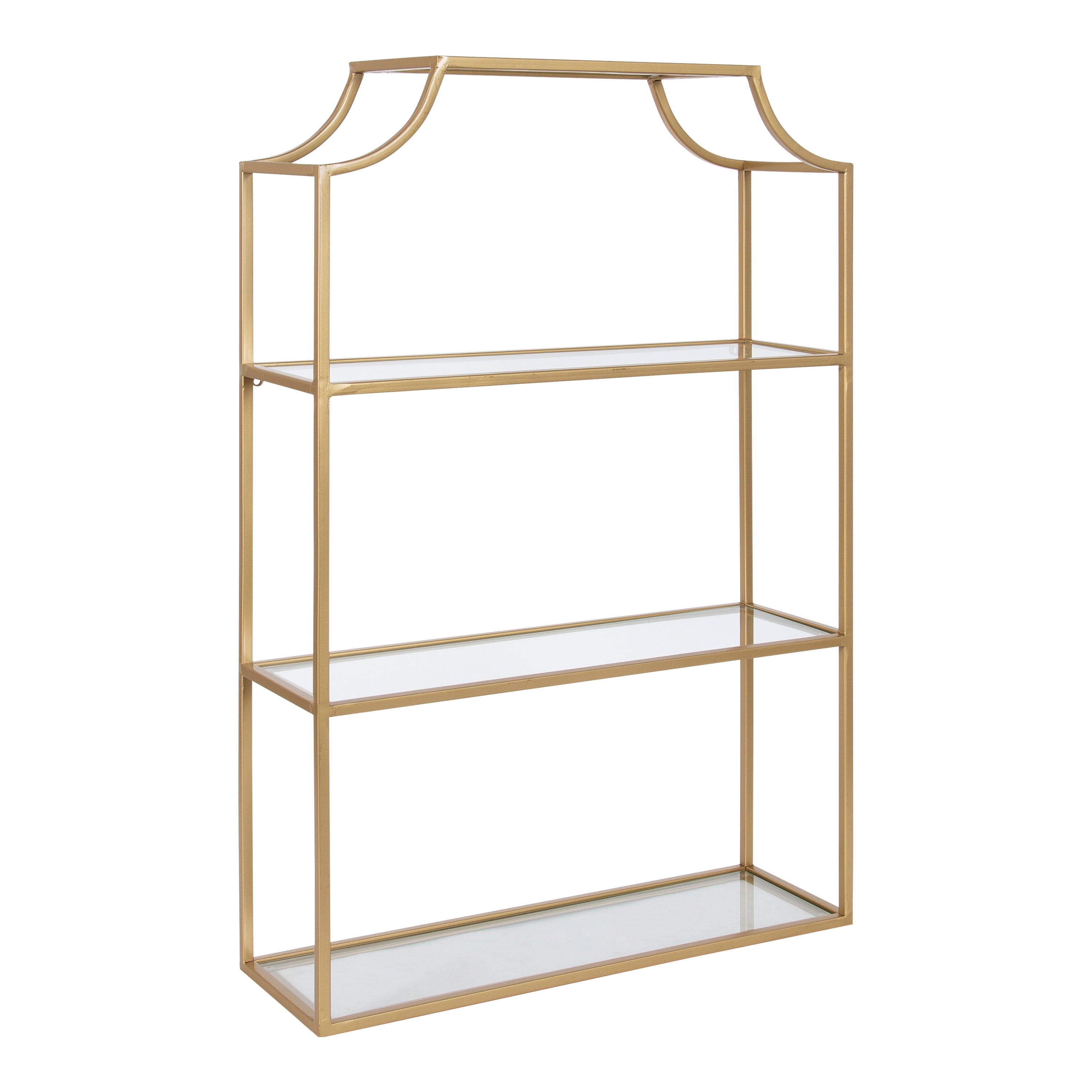 Kate and Laurel Ciel Glam 3Tier Scalloped Wall Shelf, 20 x 30, Gold