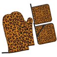 thumbnail image 3 of PUREYAH Oven Mitts And Pot Holders Sets, Kitchen Abstract Leopard Print Oven Gloves Hot Pads Heat Resistant 4 Pieces, 3 of 6