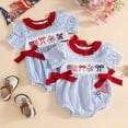 thumbnail image 4 of JUMEYU Fourth of July Baby Girl Bodysuit Newborn Baby Girls Romper Short Sleeve Romper Playsuits Jumpsuit Infant Summer Clothes 0 3 6 9 12 18 24 Months (Sky Blue,12-18 Months), 4 of 6