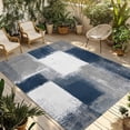 thumbnail image 2 of Outdoor Rug 4x6 ft Navy Grey Paint Textured Waterproof Outdoor Patio Rug Mat Non Slip Outside Area Rugs Carpet for RV,Camping,Porch,Deck,Pool,Balconybackyard,Abstract Rustic Blue Tones, 2 of 9