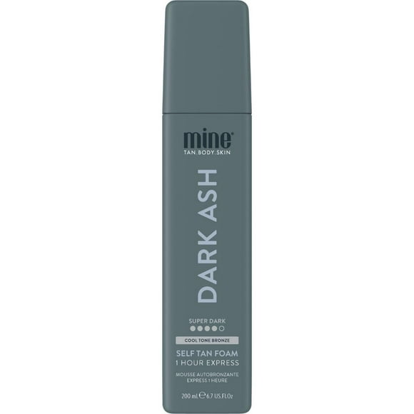 Minetan Dark Ash Self Tanning Foam | Color Base Tan Collection - Ultra Deep Brown Bronze Glow, 1 Hour Instant Express, Face & Body Fake Sunless Tanner Mousse, For Fair &