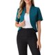 thumbnail image 1 of BLAZER DE TRABAJO CHIC PARA MUJERES INSPIRE CON CUELLO SHAWL ABIERTA Y CORTA EN AZUL VERDE, 1 of 6