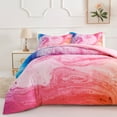 thumbnail image 4 of Koniroom Gradient Abstract Marble Comforter Set for Teen Girls, Kids Soft Tie Dye Reversible Full/Queen Bedding Set, 3 Pieces All Season Bed Set, Blue Pink Purple, 4 of 10