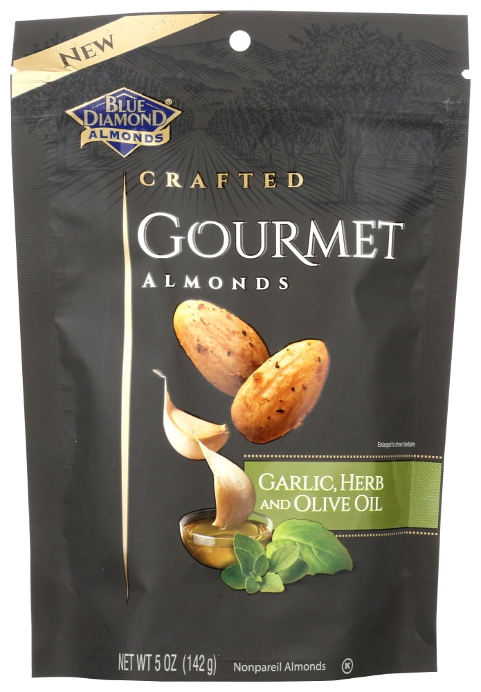 Blue Diamond Crafted Gourmet Almonds, Garlic, Herb and Olive Oil, 5 oz ...