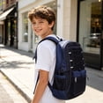 thumbnail image 2 of TGPMGRZ Mesh Backpack for School, Heavy Duty Back to School See Through Net Bookbag, Semi-Transparent Net Back Pack (Blue), 2 of 4