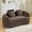 Brown, variant on CKEASEAN 66" Chenille Curved Loveseat Sofa, Deep Seat Cloud Couch with 2 Throw Pillows, Modern Curved Sofas with Dual Armrests for Living Room, Bedroom, Apartment, Small Spaces, No Assembly Required