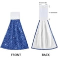 thumbnail image 4 of SKYSONIC Blue Glitter Bling Hanging Hand Towels with Hanging Loop, Hand Towels Soft Thick Dish Cloth Hand Towels for Kitchen Bathroom, with Hanging Loop, 12"x17", 4 of 6
