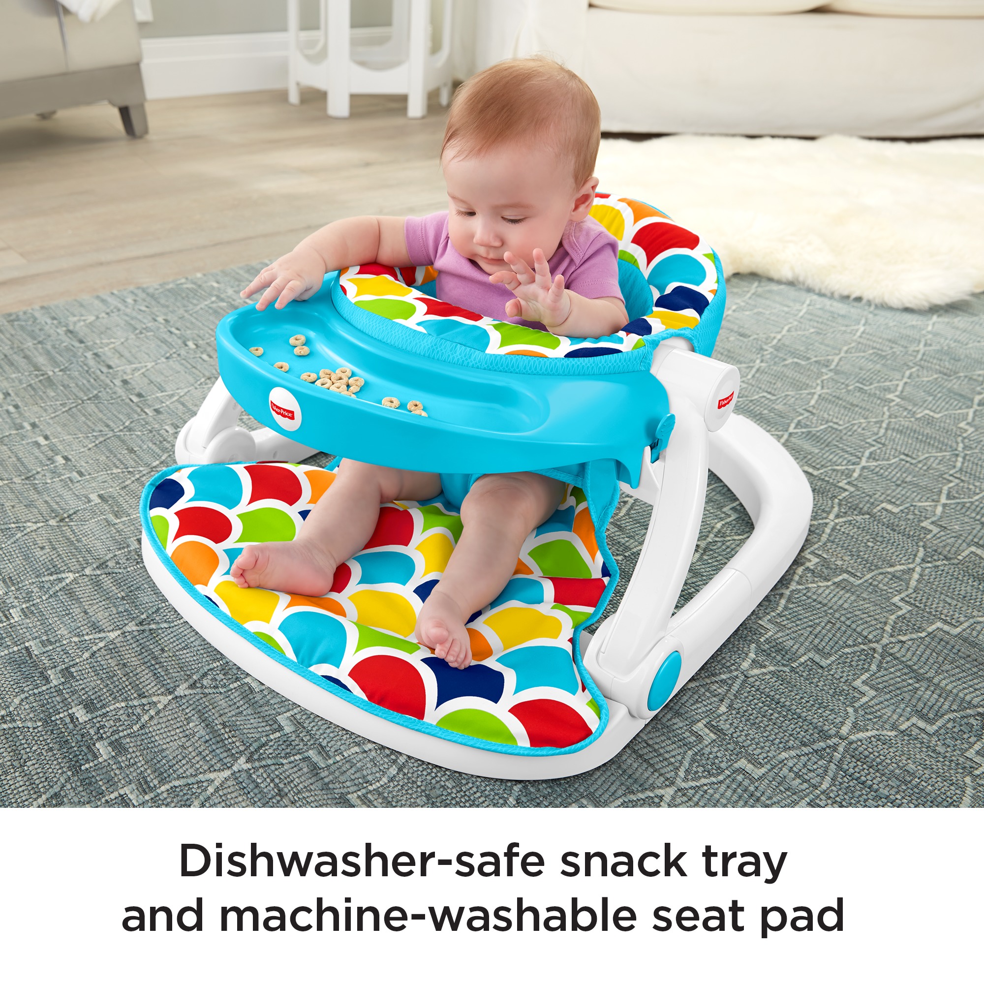 Fisher Price Sit Me Up Floor Seat With 2 Linkable Toys Pink