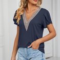 thumbnail image 3 of Camiseta Mujer Camiseta de mujer sexy de verano Camiseta con cuello en V profundo Ropa femenina informal (Azul marino XXL) Ygjytge para Mujer Azul marino T XL, 3 of 8