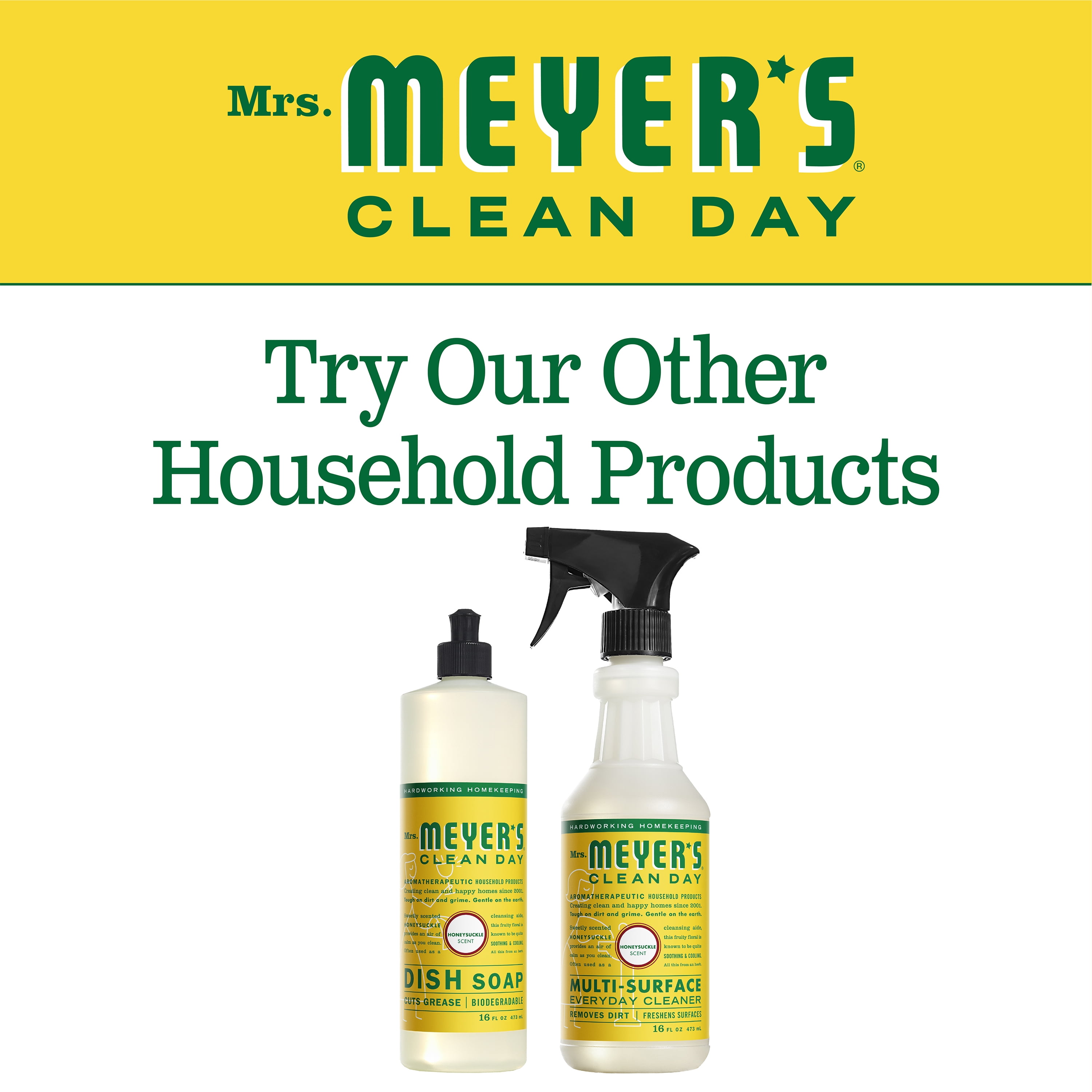 Mrs. Meyer's Liquid Dish Soap Honeysuckle, 16 FL OZ (Pack of 6)