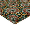 thumbnail image 2 of Ambesonne Paisley Fitted Sheet, Moroccan Wave, Twin XL Size, Brown Green and Yellow, 2 of 3