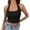 Black, variant on Tank Tops For Women Solid Rib Halter Neck Backless Crop Top Navel Suspender Top Versatile White Tee