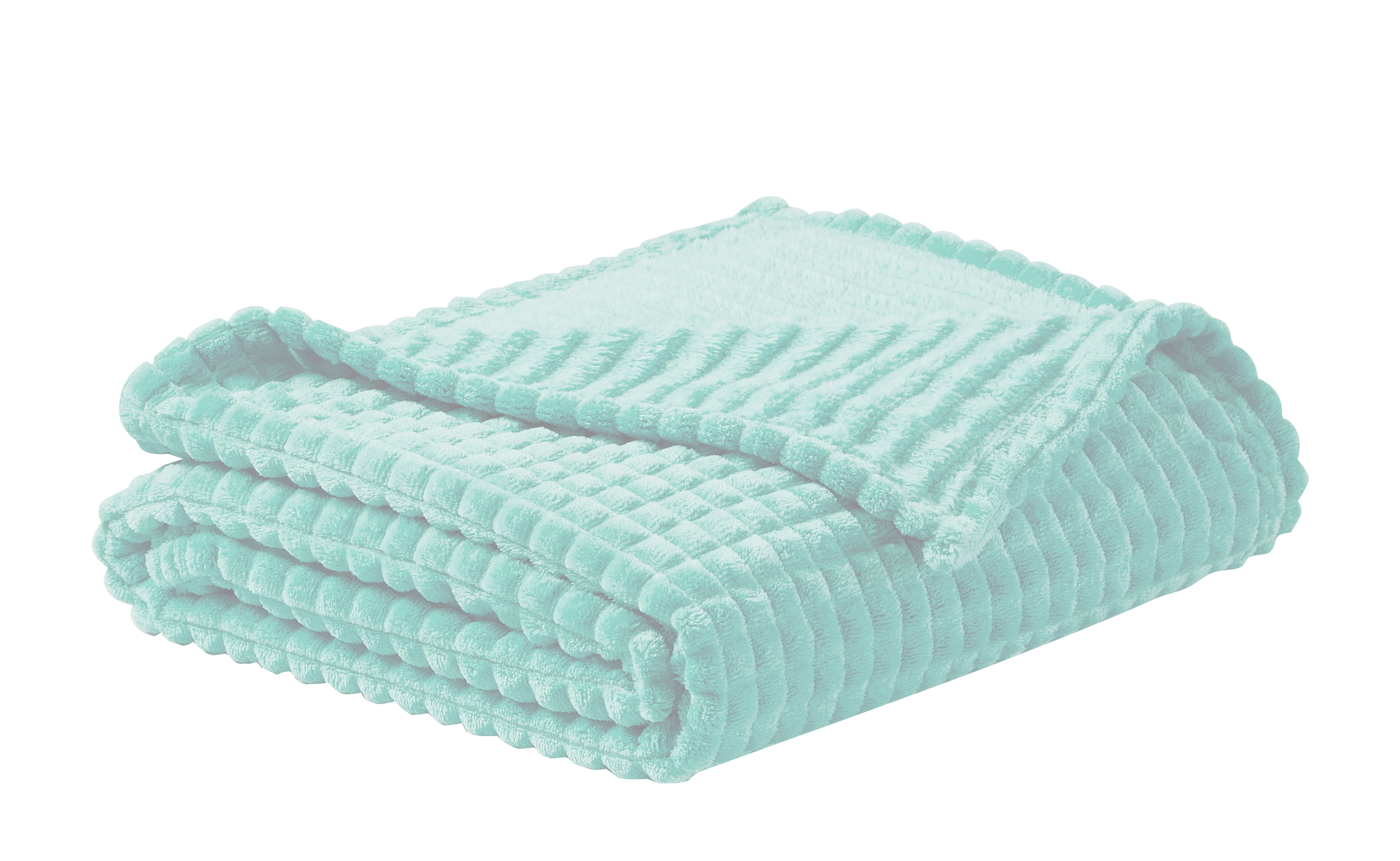 Milton Solid Plush Throw Light Blue