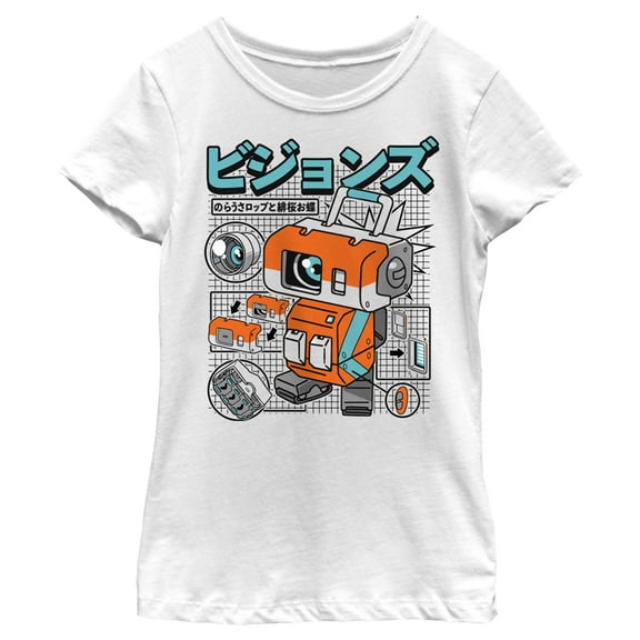 Girl's Star Wars: Visions Lop and Ocho Robot Graphic Tee White Medium