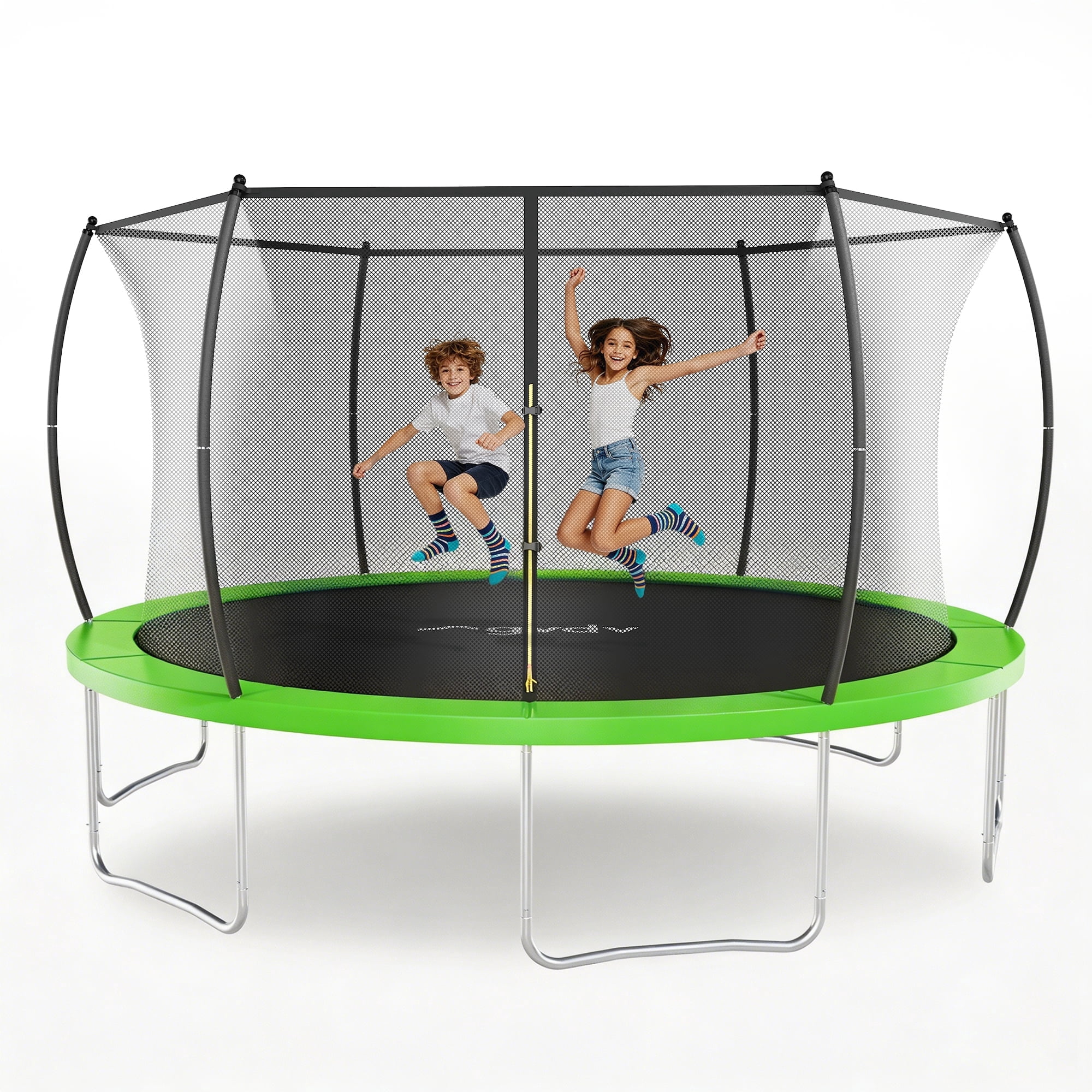 GVDV 14' Outdoor Trampoline, Backyard Recreational Pumpkin Trampoline for Kids