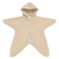 thumbnail image 5 of Kakishop Newborn Baby Star Shape Hooded Zipper Onesie Infant Winter Warm Solid Color Halloween Outfit (Khaki,0-3 Months), 5 of 9