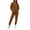 Coffee, variant on Women 2 Piece Fleece Tracksuit Zip Up Long Sleeve Hoodies Elastic Waist Joggers Fall Athletic Running Casual Outfits S-3XL