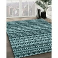 thumbnail image 3 of Ahgly Company Machine Washable Indoor Round Transitional Blue Lagoon Blue Area Rugs, 6' Round, 3 of 7