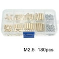 thumbnail image 6 of 180 Pcs M2 5 Brass Hex Standoff Screw Nut Kit for Electronics Assembly, 6 of 10