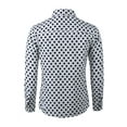 thumbnail image 3 of INSPIRE CHIC Men's Shirt Polka Dots Pattern Point Collar Long Sleeve Button Down Shirt 34 White, 3 of 7