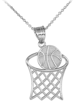 CC Sport Silver Basketball Charm Necklace for Little Girls and Tweens