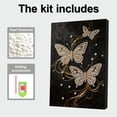 thumbnail image 5 of FLOPESN DIY Gemstone Pearl Diamond Art Painting Kit with Frame, 11.81X15.75n, Black Canvas Holiday Present Home Wall Decor Unframed-Butterfly, 5 of 7