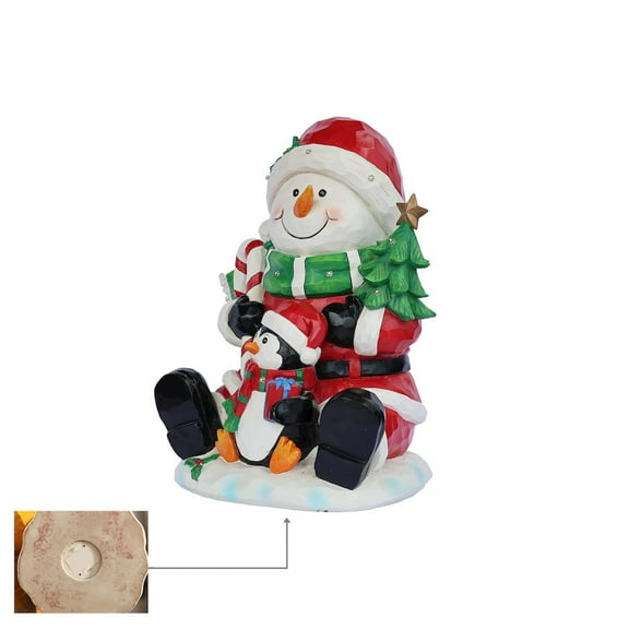 Hi-Line Gift Ltd. Snowman Penguin Christmas Decor with LED Lights Battery Operated Indoor Use Only