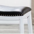 thumbnail image 5 of Dtwnek 24" Counter Stool, White Finish, Black Leather Seat Barstool for Home Bar Dining Room, 5 of 5