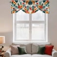 thumbnail image 3 of Tie Up Valance Curtain for Kitchen, Summer Colorful Tropical Plants Rod Pocket Short Curtains Adjustable Tie-Up Shade Valances, Blossom Floral Leaves Window Treatment for Bathroom Living Room Bedroom, 3 of 9