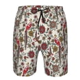 thumbnail image 4 of Naloa Dark Enchanted Flowers And Birds Men's Beach Shorts, Surfing shorts, Swim trunks, Quick Dry Swim Trunks for Surfing Beach Fun - Small, 4 of 9