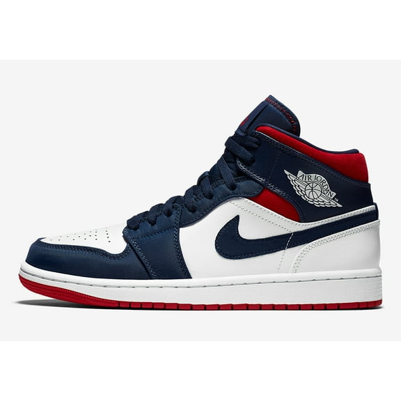 Men's Jordan 1 Mid SE "USA" White/Varsity Red-Midnight Navy (852542 104) - 7.5