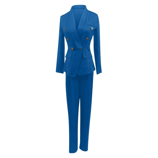 Womens Business Work Suit Set Long Sleeve Open Front Blazer with Slim Fit Suit  Pants Basic Office Formal Suit Sets 