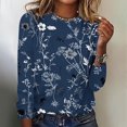 thumbnail image 4 of BangWanChi Womens Blouses for Work Fashionable Women's Printed Round Neck Pullover Long Sleeved Casual Top, 4 of 4