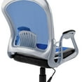 thumbnail image 2 of CorLiving Quinn Faux Leather and Mesh 19"-23" Seat Height Adult Office Chair with Lumbar Support, Blue/Black, 2 of 8