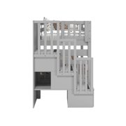 Bedz King Stairway Bunk Beds Twin over Twin with 3 Drawers in the Steps, Gray