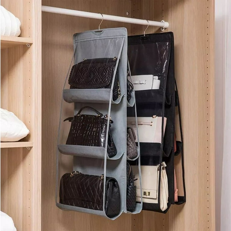 Zober Hanging Purse Organizer For Closet Clear Handbag Organizer For  Purses, Handbags Etc. 8 Easy Access Clear Vinyl Pockets With 360 Degree  Swivel