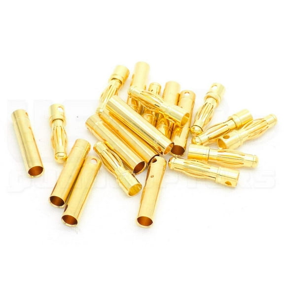 20pcs 4mm Bullet Connectors Male and Female Plugs (10x Male / 10x Female)