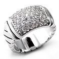thumbnail image 2 of Luxe Jewelry Designs Women's Rhodium Finished Brass Ring with AAA Grade CZ - Size 6 (Pack of 2), 2 of 2