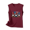 thumbnail image 4 of SOOMLON Usa Flag Womens Graphic T Shirts Tank Tops Gnomes Distressed Red White and Blue Shirts Crew Neck Fourth of July Tops Sleeveless Going out T-Shirt Dressy Tee Blouse Outfits, 4 of 4
