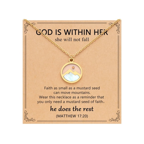 Collar Eryuor de semilla de mostaza, joyería cristiana de fe para mujer