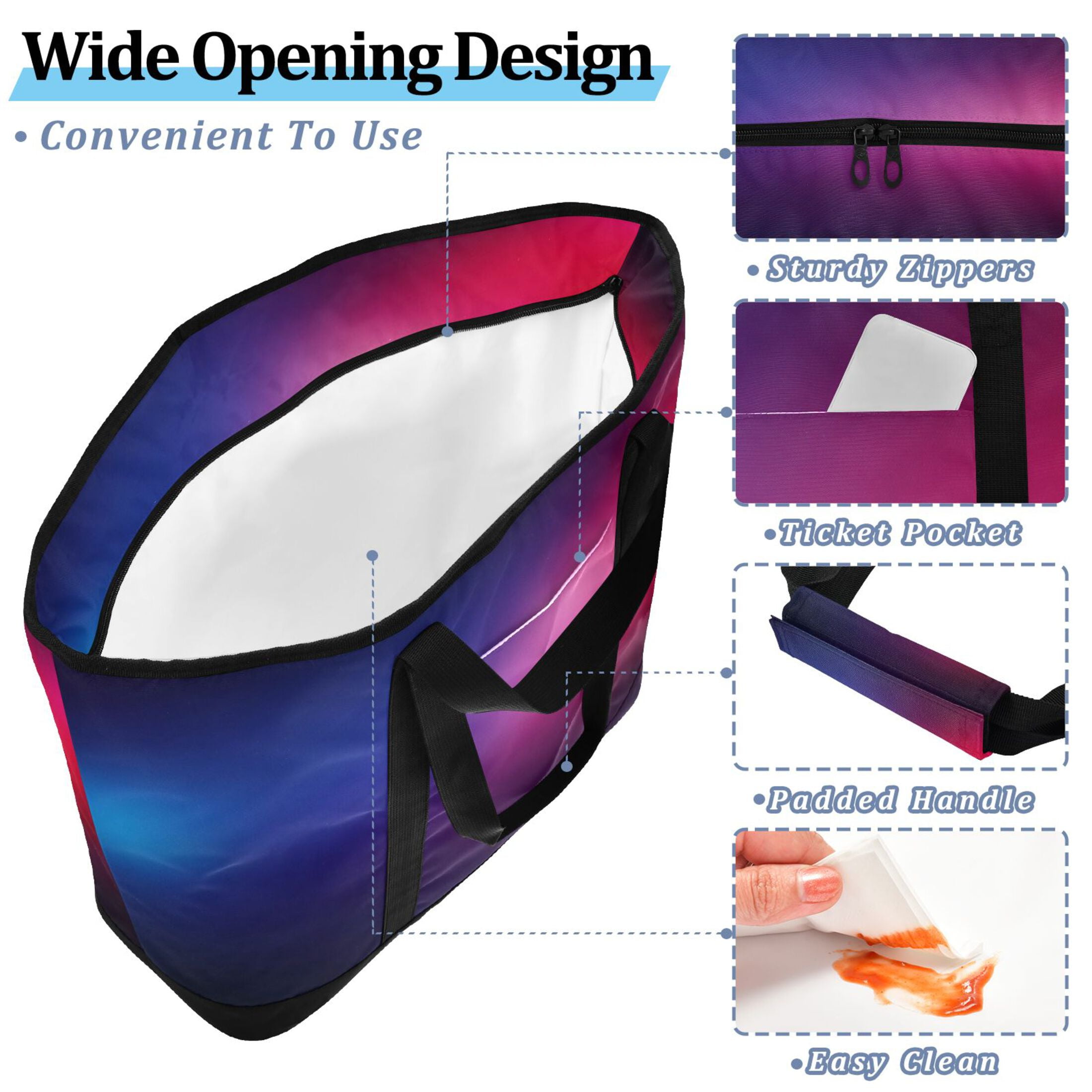 Large Hand-held Ice Pack Picnic Bag Insulation and Refrigeration Suitable for Shopping Picnics and Camping Red Blue Light