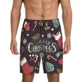 thumbnail image 2 of Rocae Merry Christmas for Men's Soft Sleep Pajama Shorts, Waistband and Pockets, 2 of 9