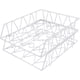 thumbnail image 4 of Organizador de archivos de escritorio, bandeja de metal apilable para cartas, soporte de papel, paquete de 2, dorado y blanco Jormftte WRQX-146-4, 4 of 6